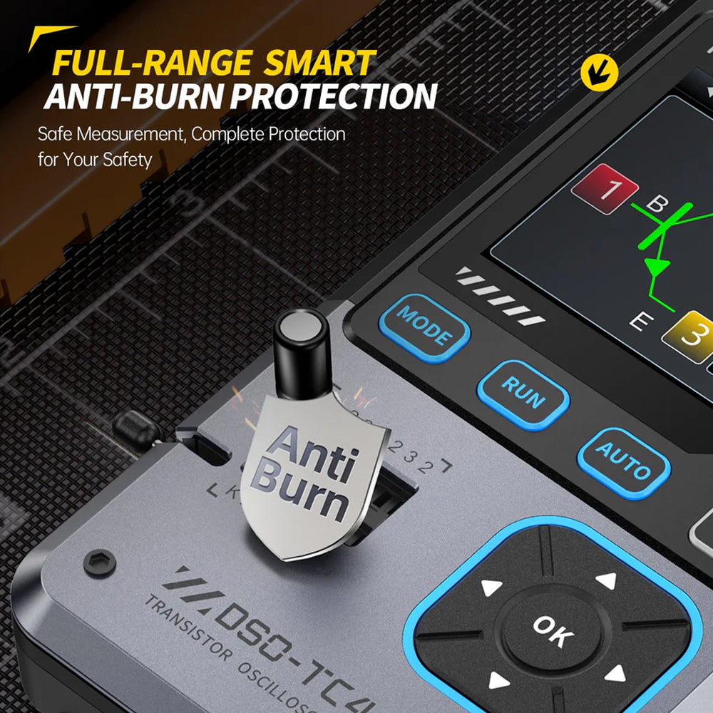 FNIRSI DSO-TC4 3-IN-1 10MHz 48MSa/s Digital Oscilloscope Transistor Tester Signal Generator detail image 7