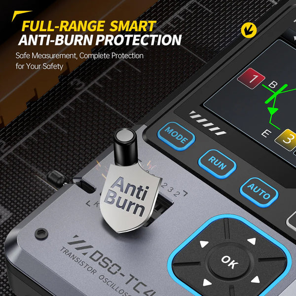 FNIRSI DSO-TC4 3-IN-1 10MHz 48MSa/s Digital Oscilloscope Transistor Tester Signal Generator detail image 7