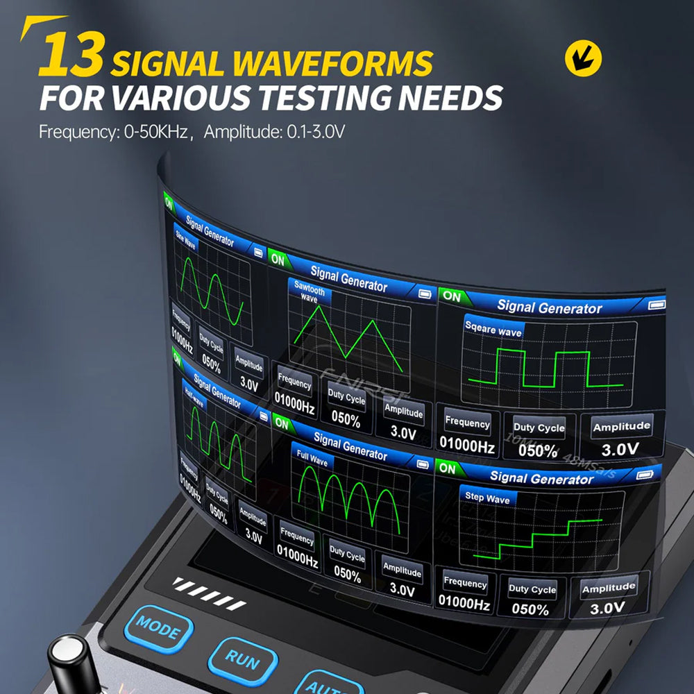 FNIRSI DSO-TC4 3-IN-1 10MHz 48MSa/s Digital Oscilloscope Transistor Tester Signal Generator detail image 9