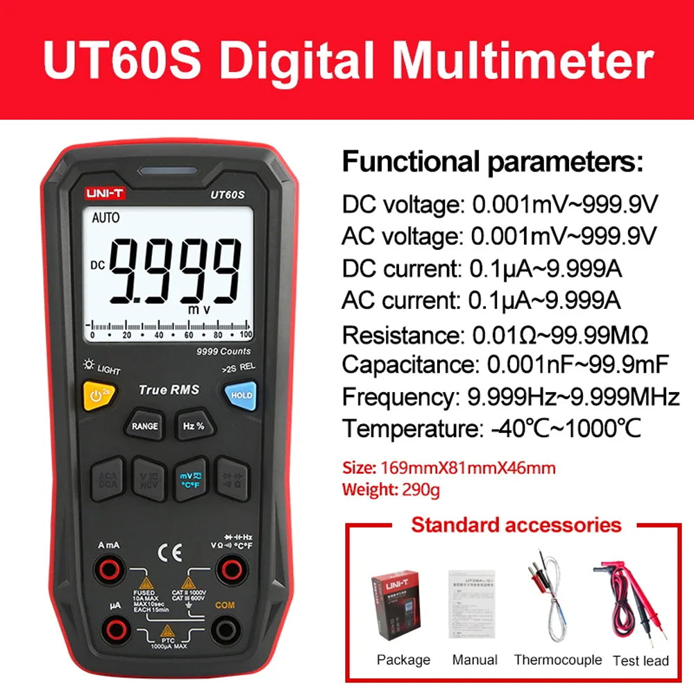 UNI-T UT60S UT60BT Digital Smart Multimeter 1000V AC DC Voltmeter Ammeter True RMS Frequency detail image 2