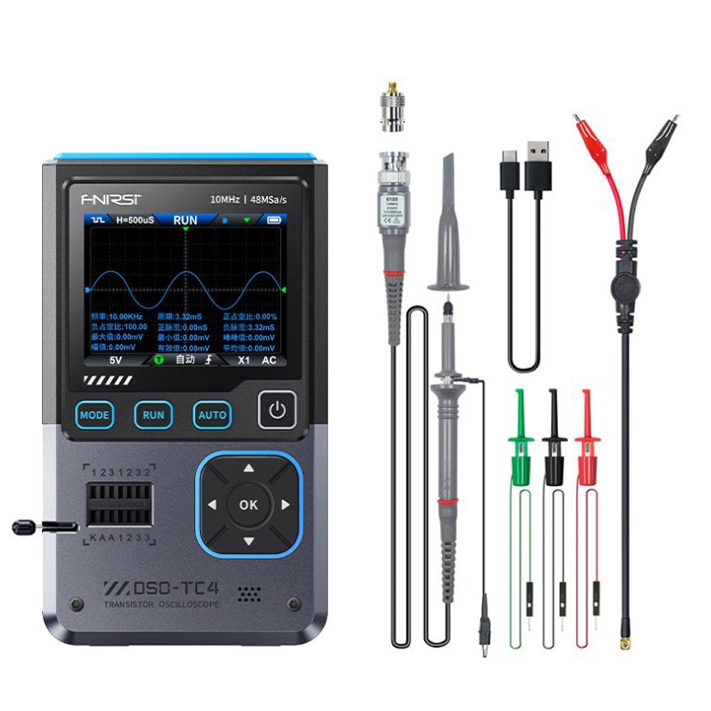 FNIRSI DSO-TC4 3-IN-1 10MHz 48MSa/s Digital Oscilloscope Transistor Tester Signal Generator detail image 11