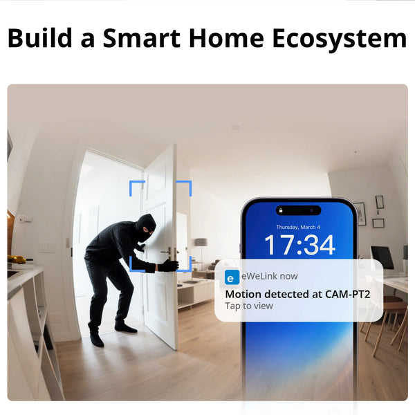 SONOFF CAM Pan-Tilt 2 Smart Indoor Home Security Camera Night Vision 360° Panoramic Human Detection & Motion Detection via Alexa