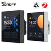 SONOFF NSPanel Pro Gen2 smart home control panel in 86-type format with a two-channel relay, device integration, compatible with Apple Home via Matter