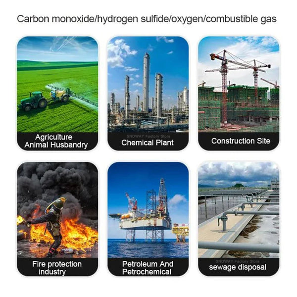 SNDWAY SW-7500D Gas Detector O2 Ex H2S CO Professional Oxygen Combustible Gas Hydrogen detail image 5