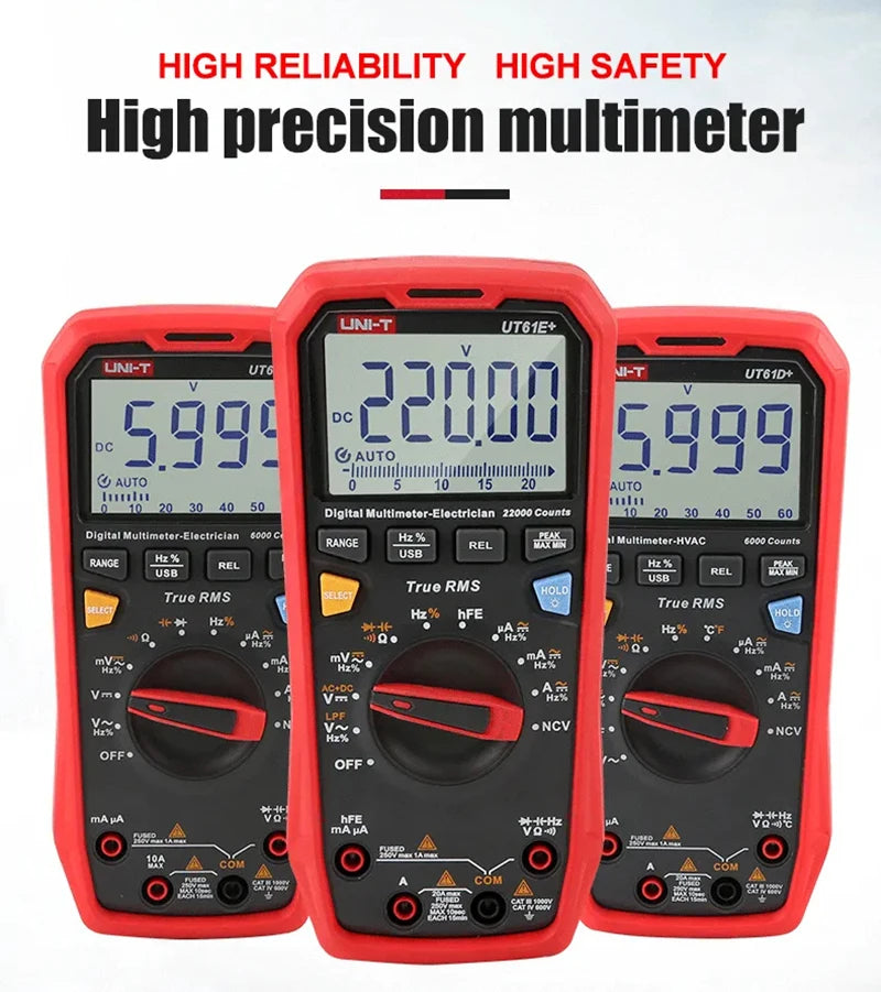 UNI-T UT61B UT61D UT61E Plus Smart Multimeter Analog & Digital Polymer Electrician Tester detail image 10