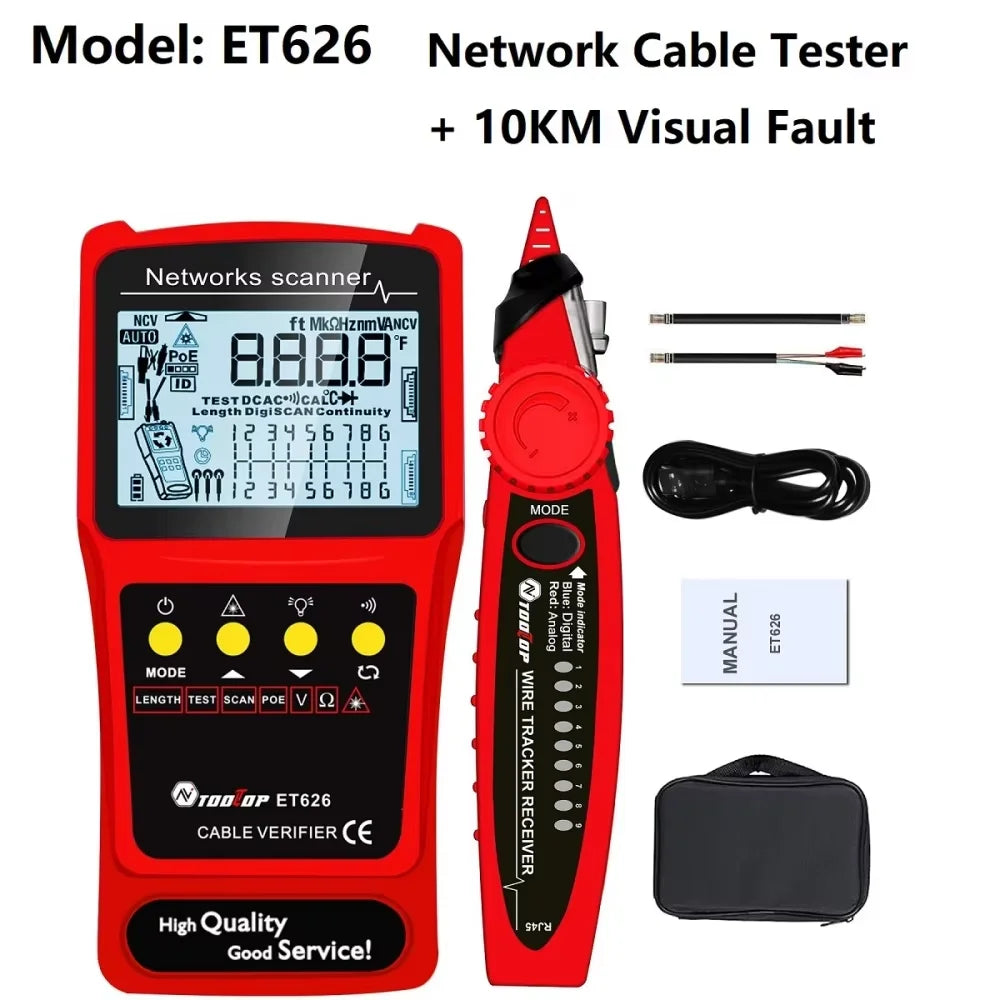 TOOLTOP 3 in 1 LAN Cable Tester Visual Fault Locator Multimeter 600M Length Measure Cable detail image 8
