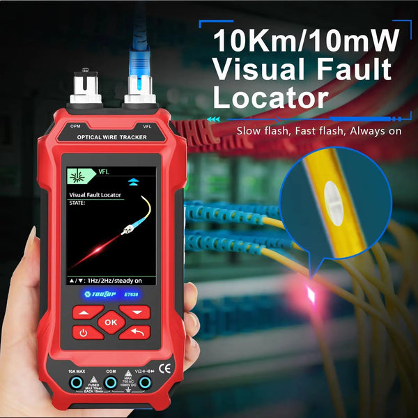 TOOLTOP ET636/ET638 Ethernet Cable Tester Multimeter Optical Power Meter Red Laser detail image 5