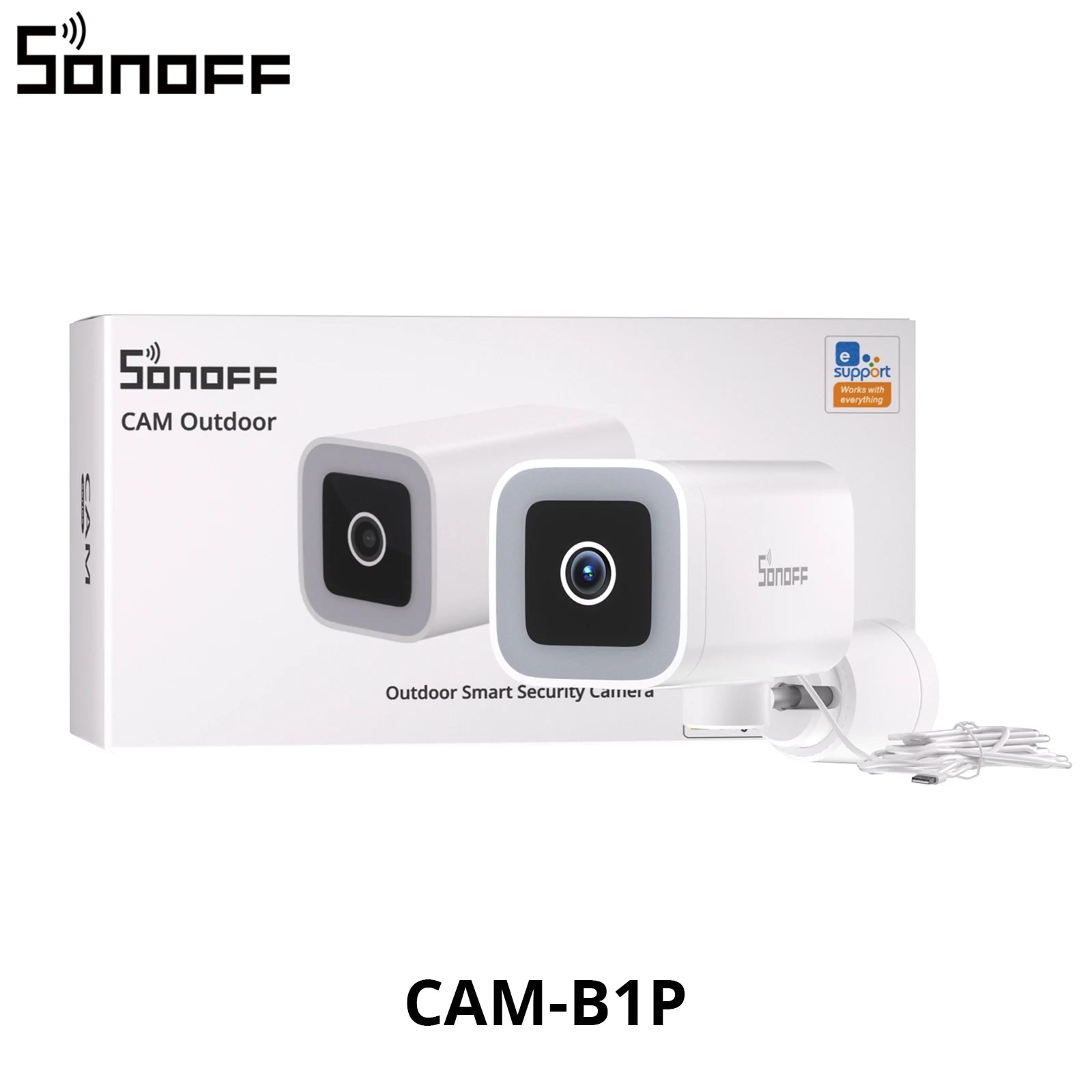SONOFF CAM-B1P 2K HD Outdoor Smart Security Camera AI Human Detection IP65 Weatherproof Smart Tracking Full-Color Night Vision