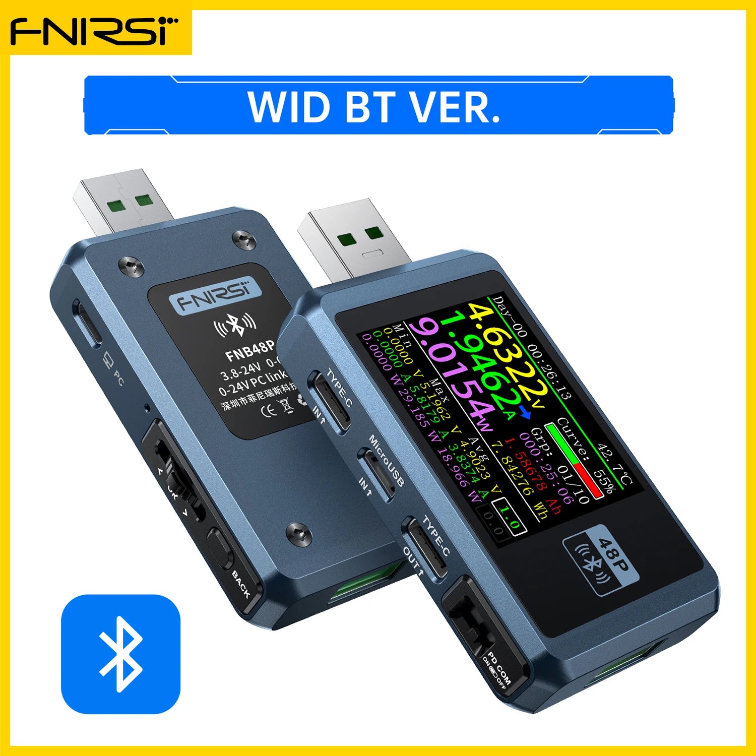 FNIRSI-FNB48P USB Battery Tester Voltmeter Ammeter TYPE-C Fast Charge Detection Trigger detail image 8