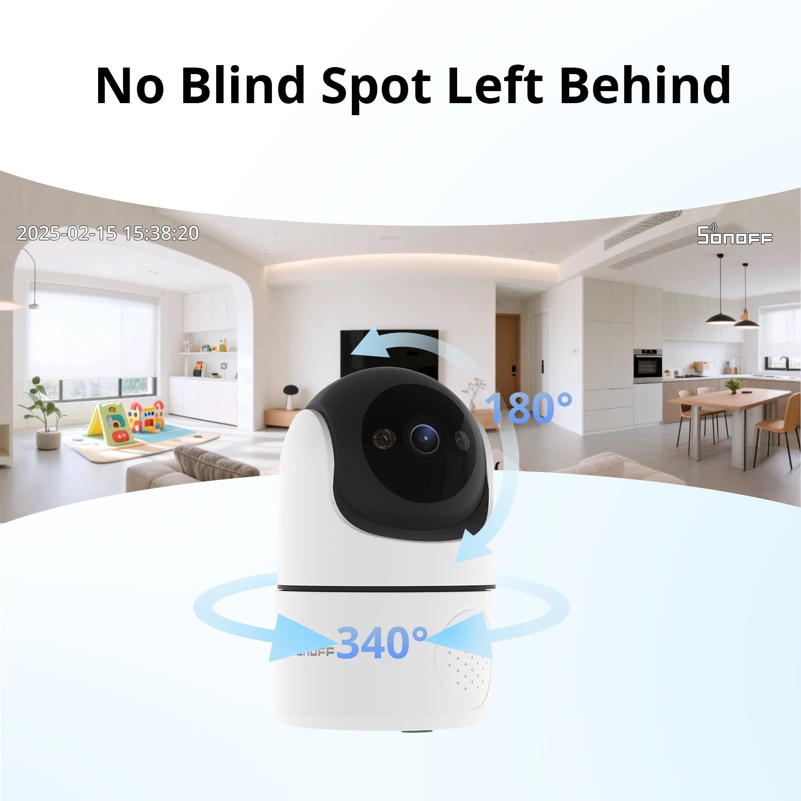 SONOFF CAM Pan-Tilt 2 Smart Indoor Home Security Camera Night Vision 360° Panoramic Human Detection & Motion Detection via Alexa