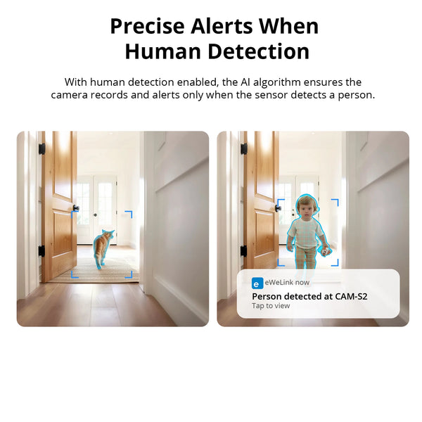 SONOFF CAM-S2 1080P HD home security wireless camera motion detection alarm real-time interaction two-way audio compatible with Alexa and Google Home