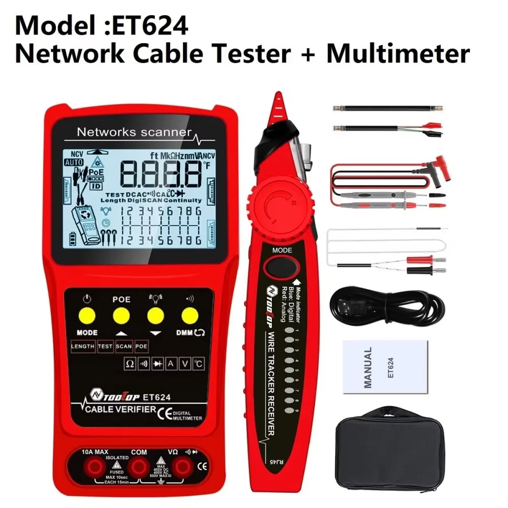 TOOLTOP 3 in 1 LAN Cable Tester Visual Fault Locator Multimeter 600M Length Measure Cable detail image 7