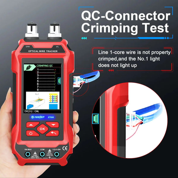 TOOLTOP ET636/ET638 Ethernet Cable Tester Multimeter Optical Power Meter Red Laser detail image 4