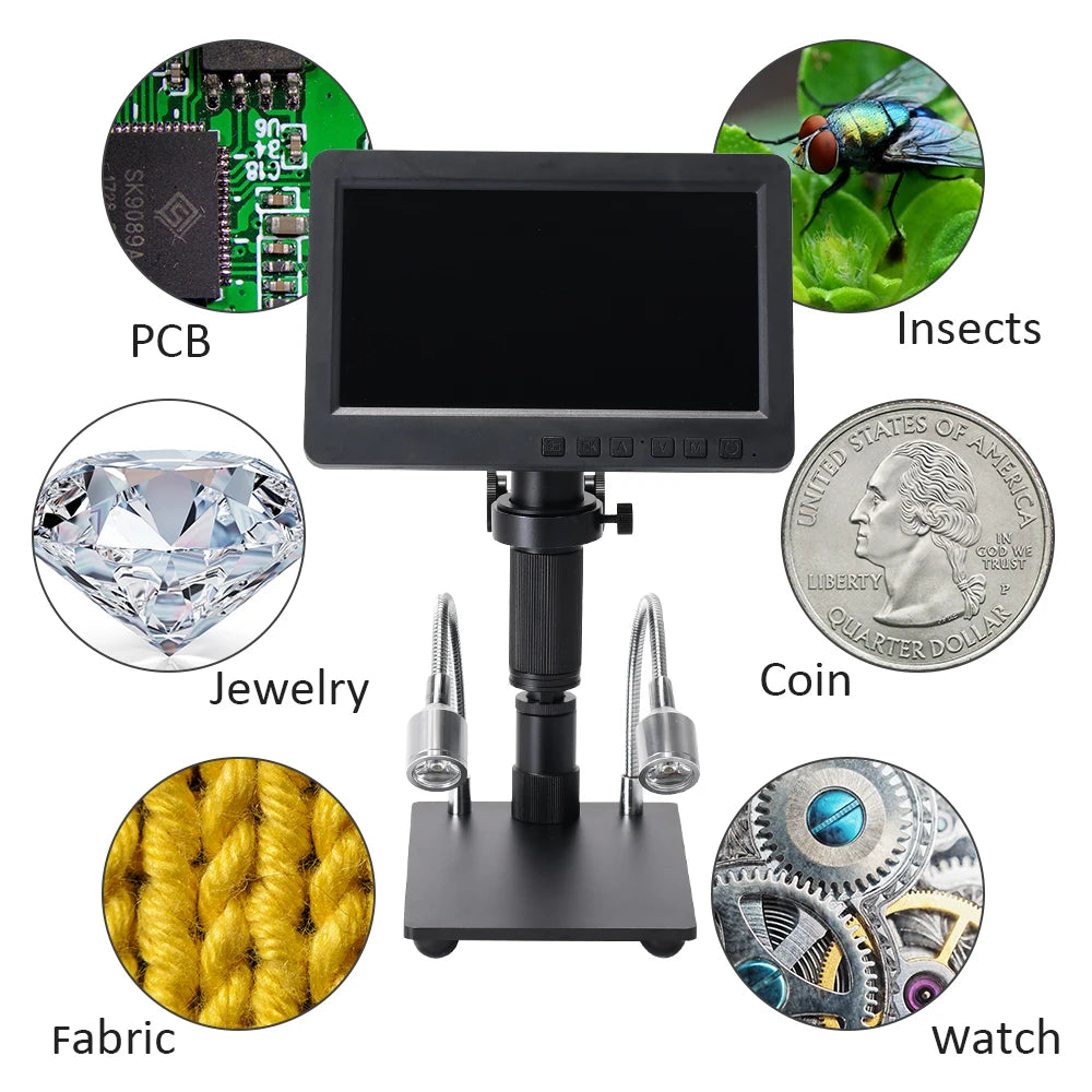26MP 1080P FHD Microscope Camera Digital Electronic Magnifier 7-inch ALL-in-One Microscope for Phone Repa product image