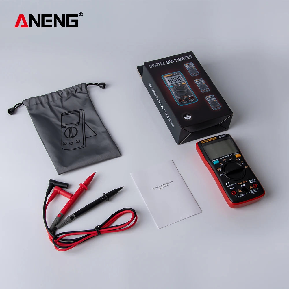 Digital Multimeter AN8008 9999 Counts Transistor True RMS Tester  Auto Electrical Testers Voltage capacitor Power Meters  Test