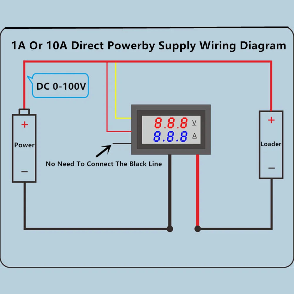 High Quality DC 100V 10A Voltmeter Ammeter Blue + Red LED Amp Dual Digital Volt Meter Gauge