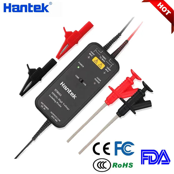 Hantek 100MHZ Oscilloscope HT8050/HT8100 High Voltage Differential Probe Isolation Probe LED Indicator Ac product image
