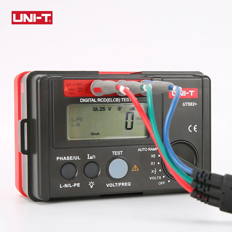 UNI-T UT582+ Digital RCD (ELCB) Tester AUTO RAMP Leakage Circuit Breaker Meter with detail image 3