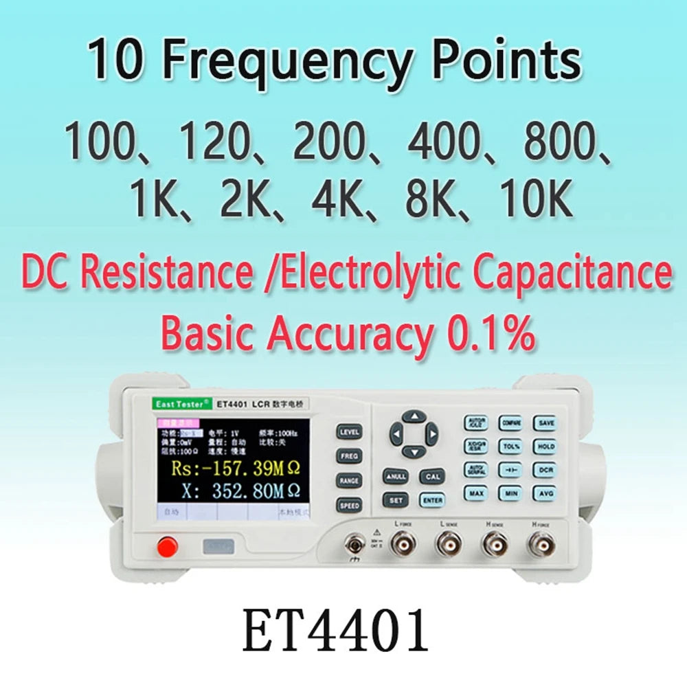 ET4401 ET4410 LCR Benchtop Digital Bridge Tester Desktop LCR Meter Capacitance Resistance detail image 7
