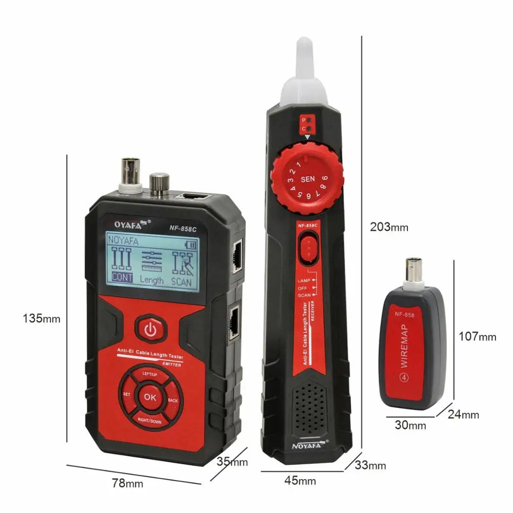 NOYAFA NF-858C Network Cable Tester Trace Line Locator POE BNC Finder Port Blinking Red detail image 2
