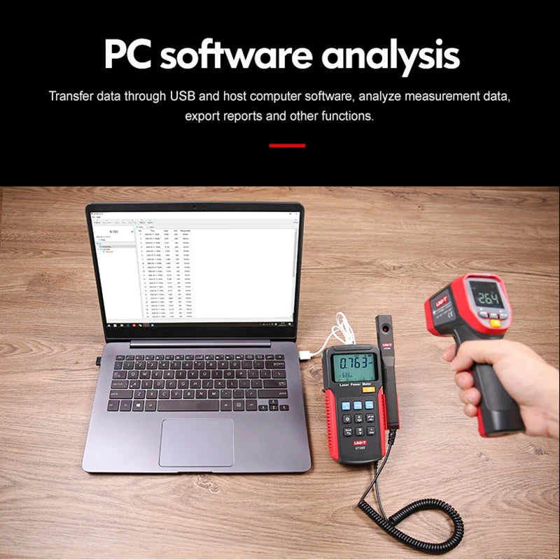 UNI-T Laser Power Meter UT385 Precision Laser Sensor Power Analyzer Laser Power Tester LCD Screen Display