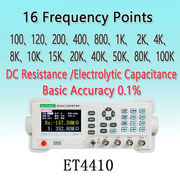 ET4401 ET4410 LCR Benchtop Digital Bridge Tester Desktop LCR Meter Capacitance Resistance detail image 8