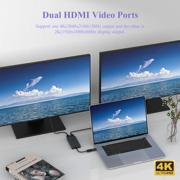 Wavlink USB 3.0 to Dual HDMI 4K Video Graphic Adapter HDTV/Projector/Monitor USB C Display detail image 2