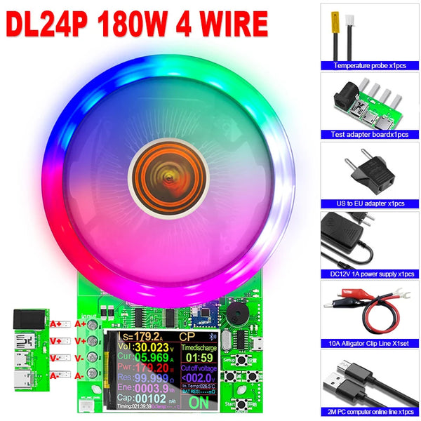 DL24/P Color 2.4" DC USB tester electronic load lithium battery capacity monitor discharge charge power meter supply checker APP