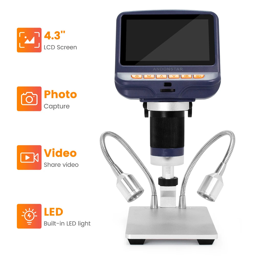 Andonstar AD106S USB Digital Microscope with Screen for Phone Repair Soldering Tool BGA SMT detail image 2