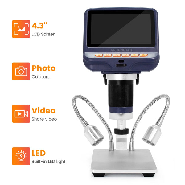 Andonstar AD106S USB Digital Microscope with Screen for Phone Repair Soldering Tool BGA SMT detail image 2