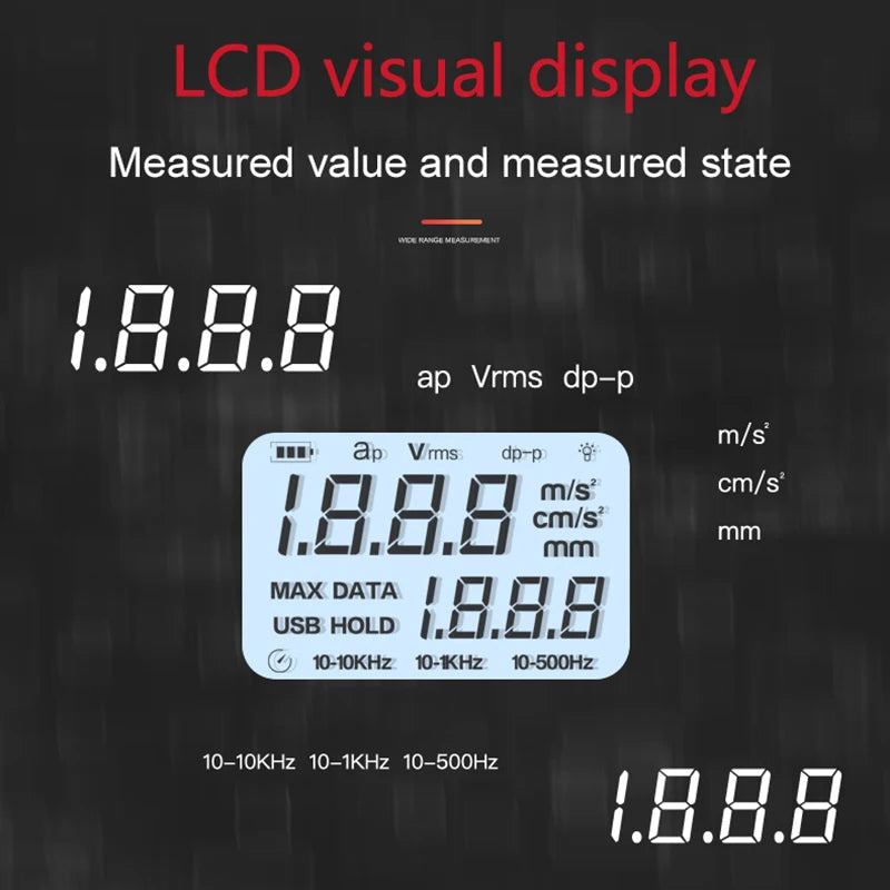UNI-T UT315A Digital Vibration Testers Vibration Acceleration Velocity Displacement detail image 4
