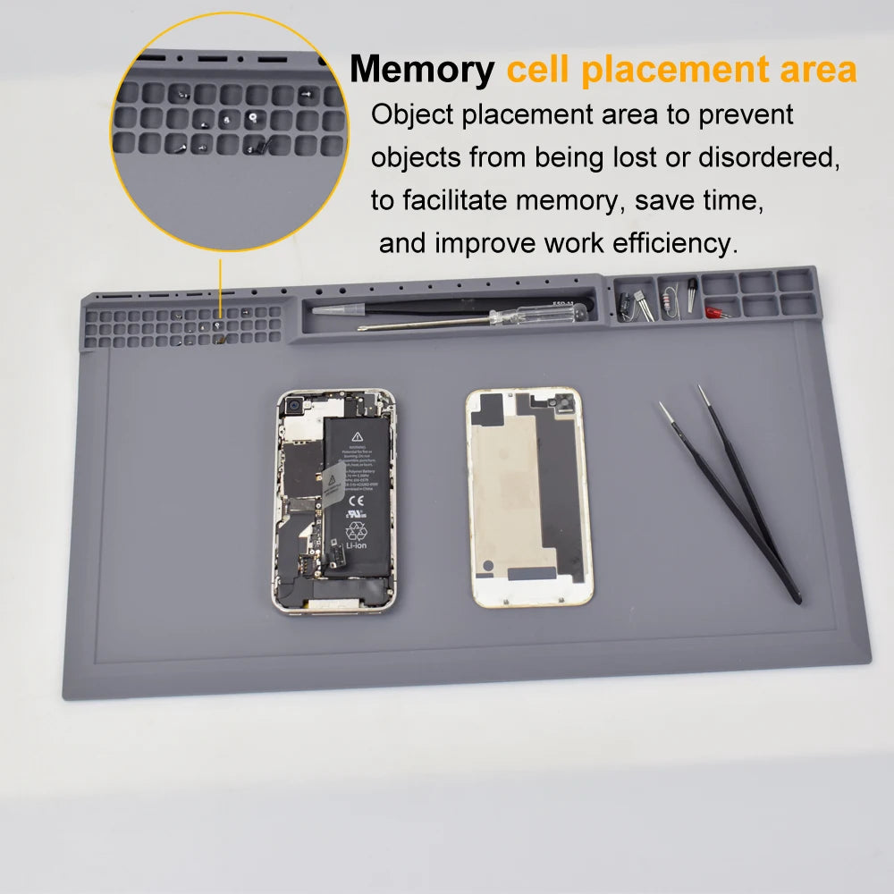 Toolour Heat Resistant Silicone Soldering Mat Magnetic Electronic Repair Work Mat for BGA and Gun Soldering Iron, Workbench