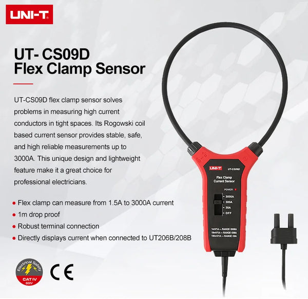 UNI-T UT-CS09D 3000A AC Current Flexible Clamp Meter Flex Clamp Sensor Amperemeter Frequency detail image 5