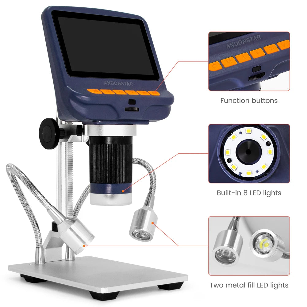 Andonstar AD106S USB Digital Microscope with Screen for Phone Repair Soldering Tool BGA SMT detail image 4