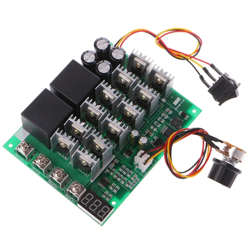 DC 10-55V 12V 24V 36V 48V 55V 100A Motor Speed Controller PWM HHO RC Reverse Control Switch with LED Disp product image