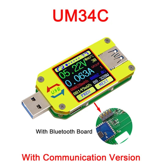 UM34/UM34C UM24/UM24C UM25/UM25C DC Voltmeter Ammeter Voltage Current Tester Voltage battery detail image 12