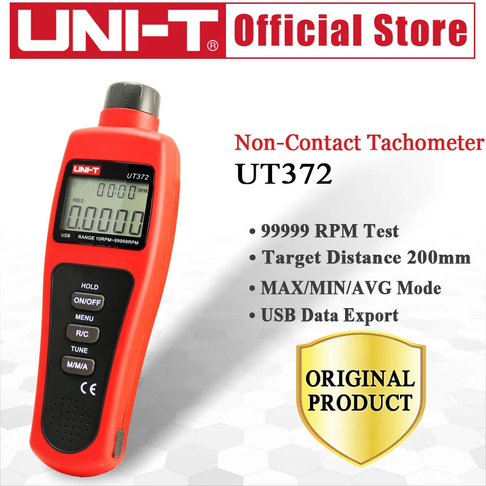 UNI-T UT372 Non-Contact Tachometers Target RPM Range 10~99999 MAX/MIN/AVG Test Distance detail image 6