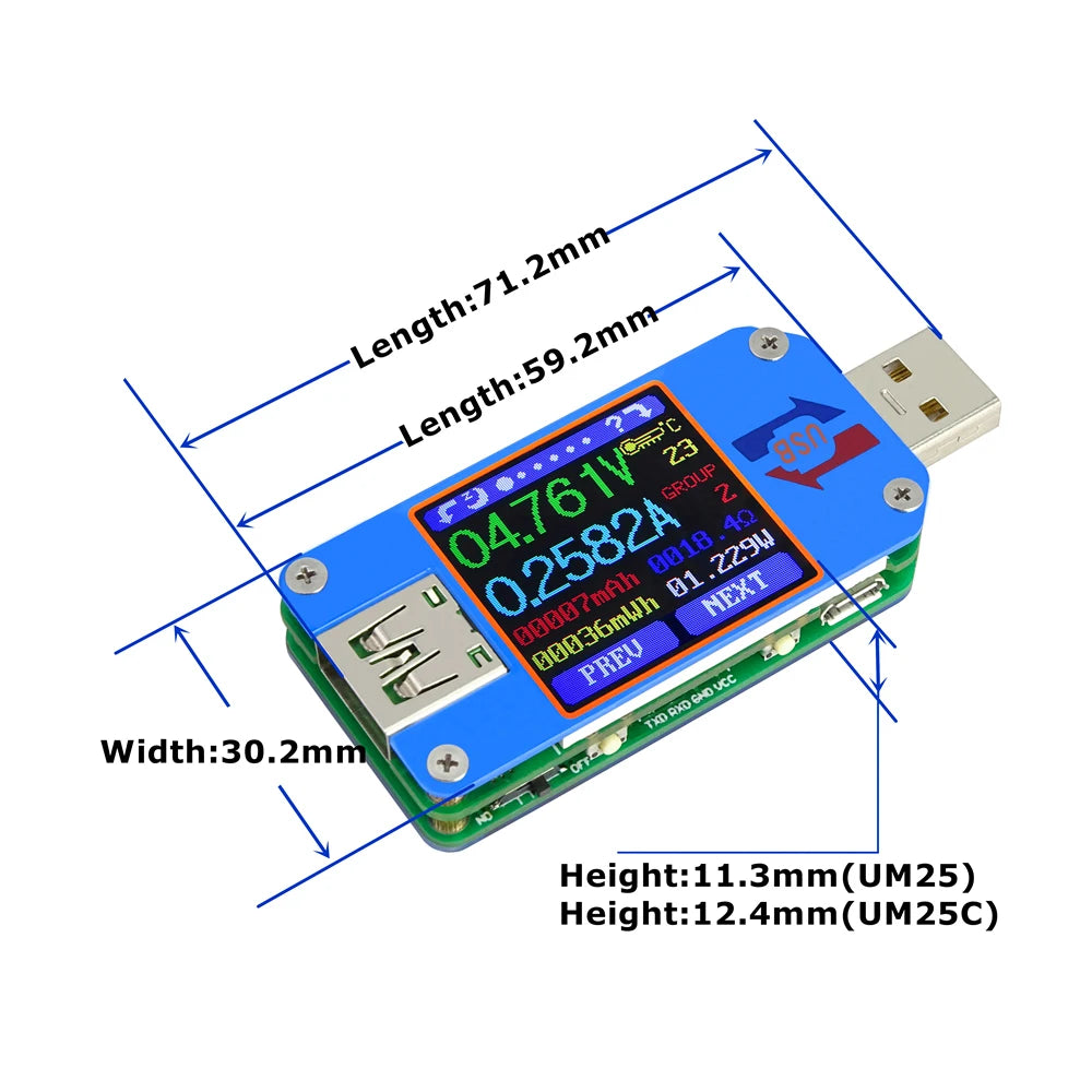 UM34/UM34C UM24/UM24C UM25/UM25C DC Voltmeter Ammeter Voltage Current Tester Voltage battery detail image 5