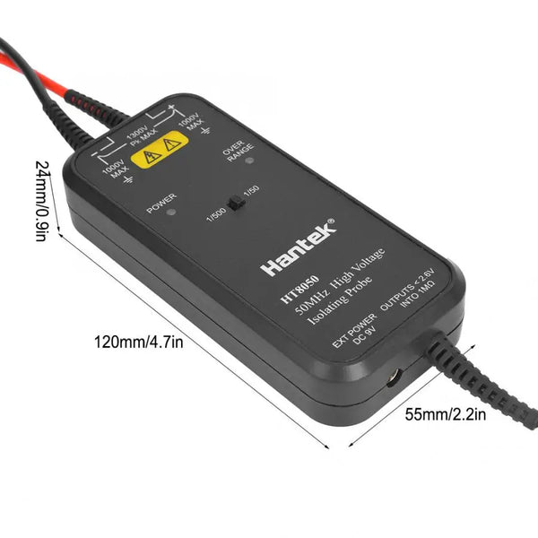 Hantek 100MHZ Oscilloscope HT8050/HT8100 High Voltage Differential Probe Isolation Probe LED detail image 3