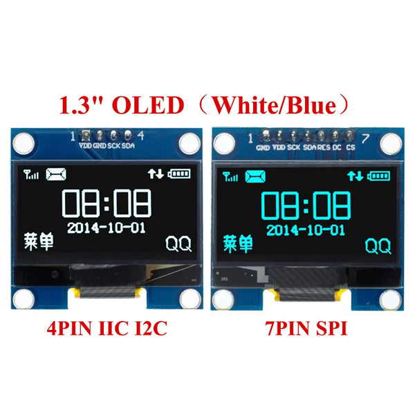 1.3" OLED Module 1.3 inch Display Module White/Blue 128X64SPI/IIC I2C Communicate Color 1.3 Inch OLED LCD product image