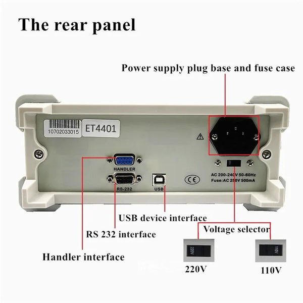 ET4401 ET4410 LCR Benchtop Digital Bridge Tester Desktop LCR Meter Capacitance Resistance detail image 2