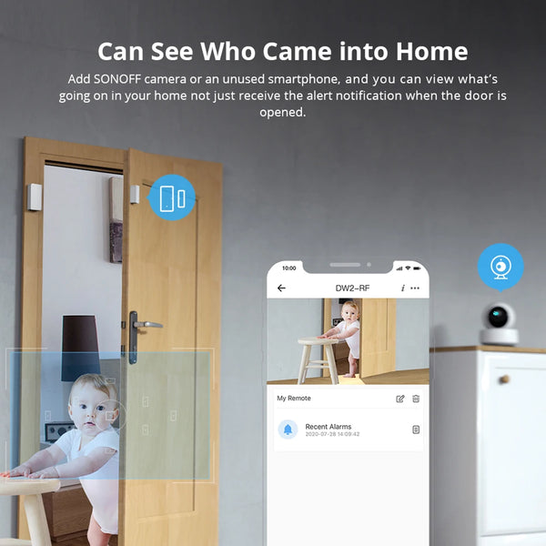 1-10 PCS Itead SONOFF DW2 RF Door Window Alarm Sensor Wireless Magnetic Door Detector Anti-Theft Alarm Smart Home Security