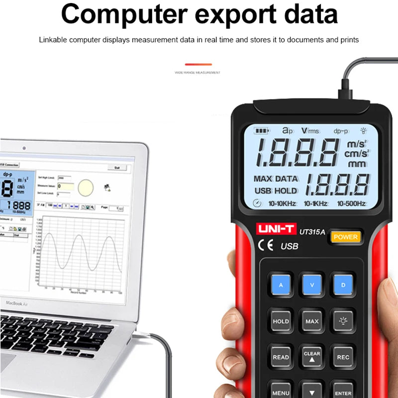 UNI-T UT315A Digital Vibration Testers Vibration Acceleration Velocity Displacement detail image 5