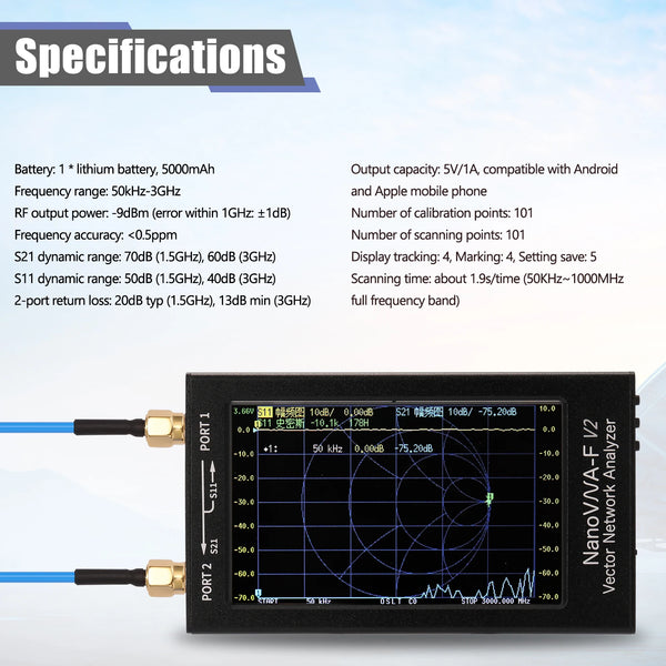 NanoVNA-F V2 4.3 Inch IPS LCD Display Vector Network Analyzer S-A-A-2 Antenna Analyzer Short detail image 5