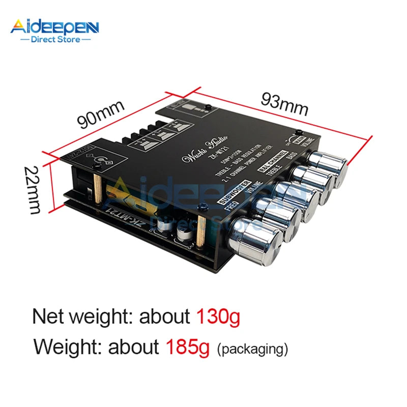 MT21 2.1 Channel Bluetooth 5.0 Subwoofer Amplifier Board 50WX2+100W Power Audio Stereo detail image 4