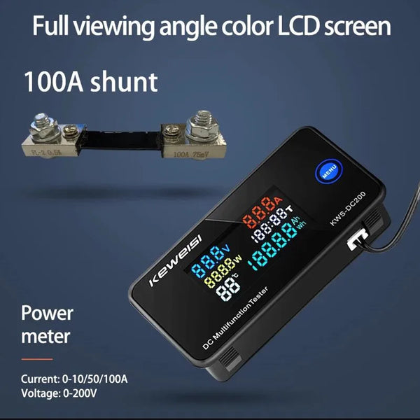KWS DC-200 Voltmeter Ammeter DC 0-200V KWS Power Energy Meter LED Digital DC Wattmeter detail image 3