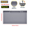 Toolour Heat Resistant Silicone Soldering Mat Magnetic Electronic Repair Work Mat for BGA and Gun Soldering Iron, Workbench