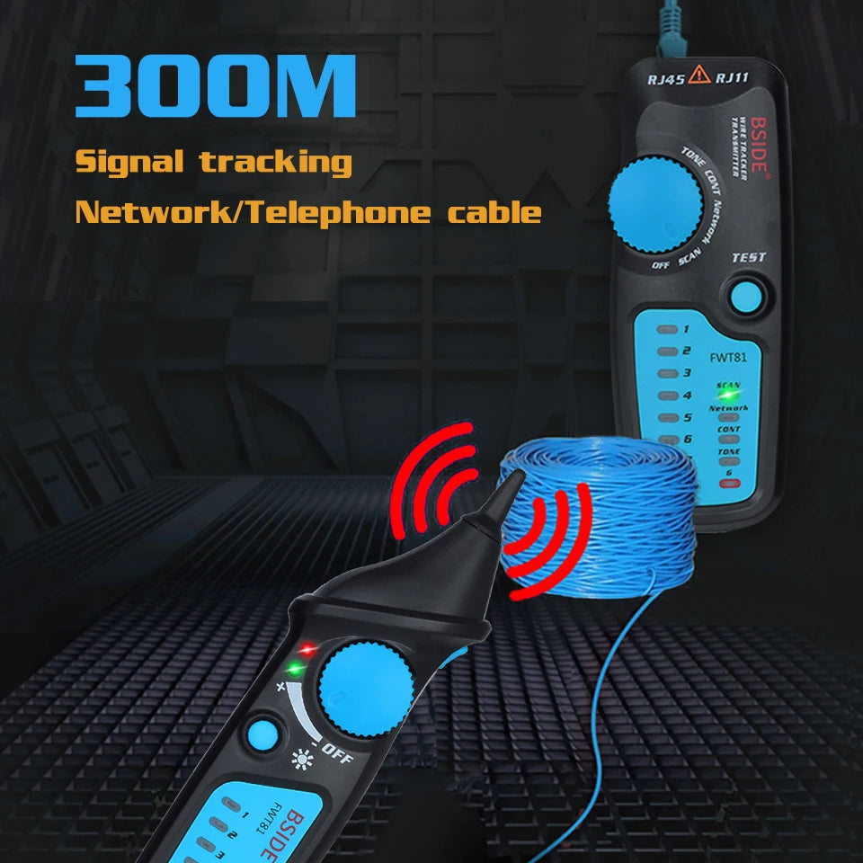 BSIDE Network cable tracker detecteur FWT81 RJ11/45 Lan Ethernet Phone wire tester Finder detail image 2