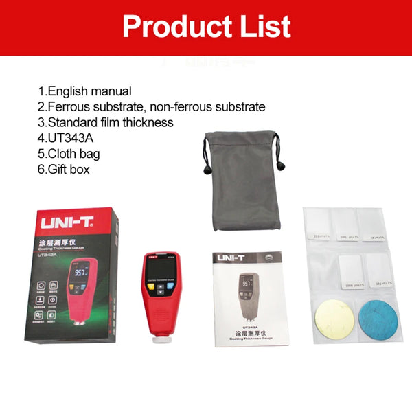 UNI-T UT343A Digital Paint Tester Car Coating Thickness Gauge Film Lacquer Meter Automotive detail image 6