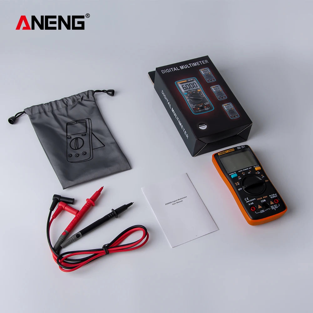 Digital Multimeter AN8008 9999 Counts Transistor True RMS Tester  Auto Electrical Testers Voltage capacitor Power Meters  Test